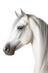 Obraz na płótnie Canvas white horse portrait on white background