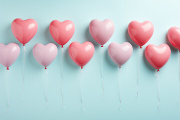 Pastel Love, Heart-Shaped Balloons Frame for a Creative Valentine's Day