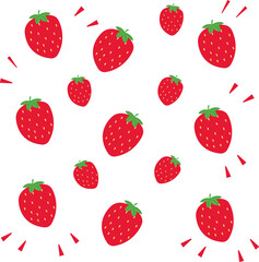 Fototapeta na wymiar Ilustración vectorial de frutillas. Diseño de plantilla de frutillas