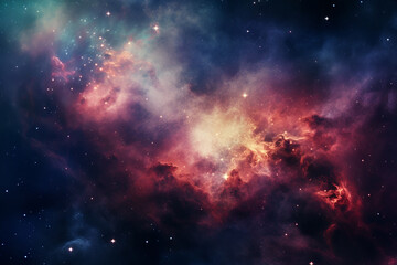 Nebula, galaxies and stars in space background