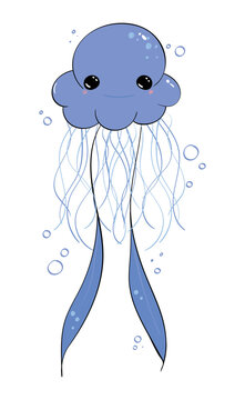 Cute Cartoon Jellyfish