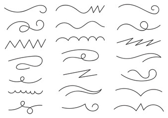 hand drawn different line shapes
