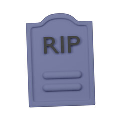 Tombstone with RIP inscription, Halloween holiday concept. 3D illustration render.