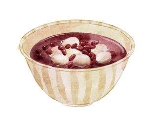 手書き風　ぜんざい　おしるこ　イラスト