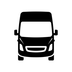 Van icon. Delivery minibus. Black silhouette. Front view. Vector simple flat graphic illustration. Isolated object on a white background. Isolate. © far700