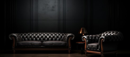 A illustration of furniture on a black background