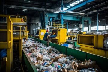 Garbage recycling and waste sorting factory
