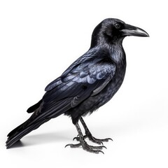 Fototapeta premium Northwestern crow bird isolated on white background.