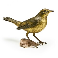 Olive warbler bird isolated on white background.