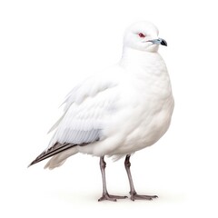 Short-billed gull bird isolated on white background.