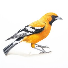 Naklejka premium Streak-backed oriole bird isolated on white background.