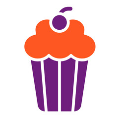 Cup cake Vector Icon Design Illustration