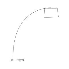 Black outline vector lamp on white background.