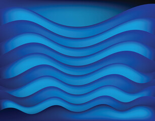 Fototapeta premium Blue Wave Abstract: Modern Vector Art Sea Decoration with Bright Curves and Water Patterns