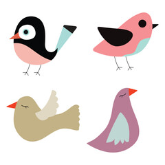 vector of cute cartoon birds for kids