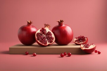 pomegranate on the white
