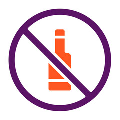 No Alcohol Vector Icon Design Illustration