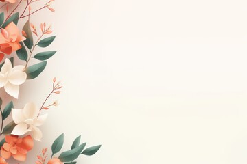 Bright orange and white flowers on a clean, white background