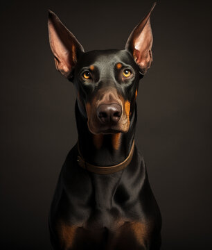 Portrait of dobermann dog