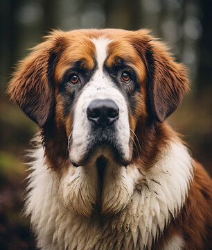 Portrait Saint Bernard dog