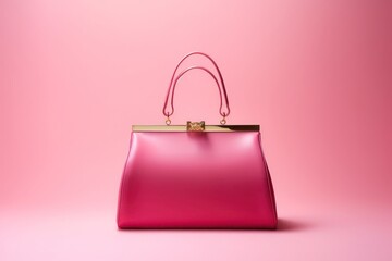 pink woman hand bag isolated on bright background - obrazy, fototapety, plakaty