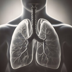 Human lungs on a dark background with bokeh. 3d illustration - obrazy, fototapety, plakaty