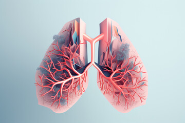 lung health in geometric shapes - obrazy, fototapety, plakaty