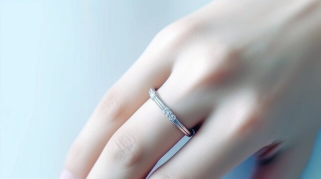 A woman's hand cradles a wedding ring, a symbol of love, elegance, and the commitment of marriage.