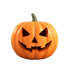 3d halloween pumpkin isolated on white on isolated transparent background png. Generative AI