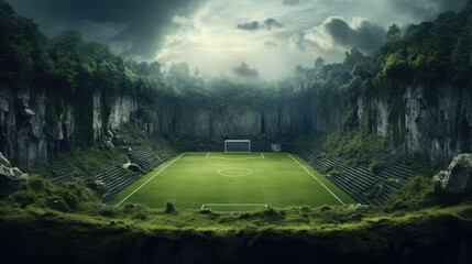 Soccer field in the mountains.