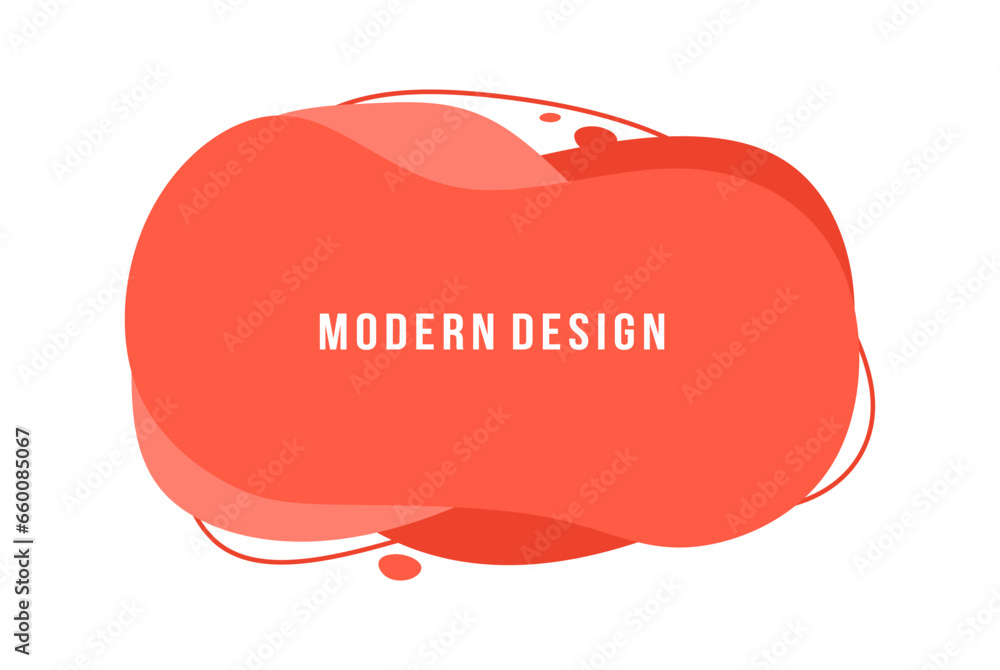 Aufkleber abstract modern graphic element. red fluid shape and line with text space. flowing liquid element fo