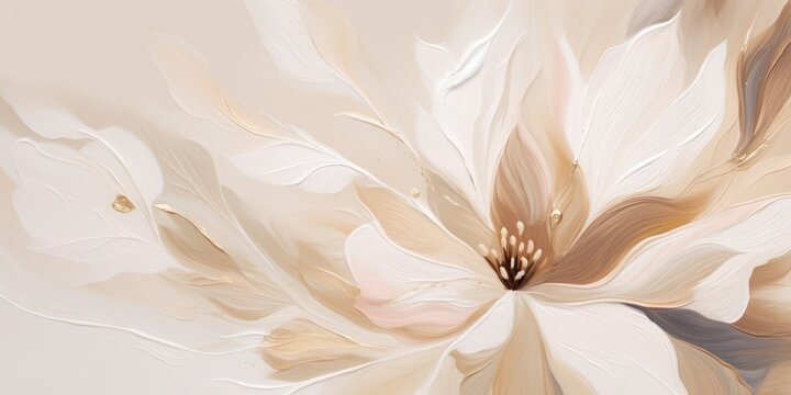 Beautiful abstract beige and white impressionistic floral design background. beautiful Generative AI AIG32