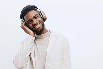 background man african confident american headphones guy music dj portrait african fashion black