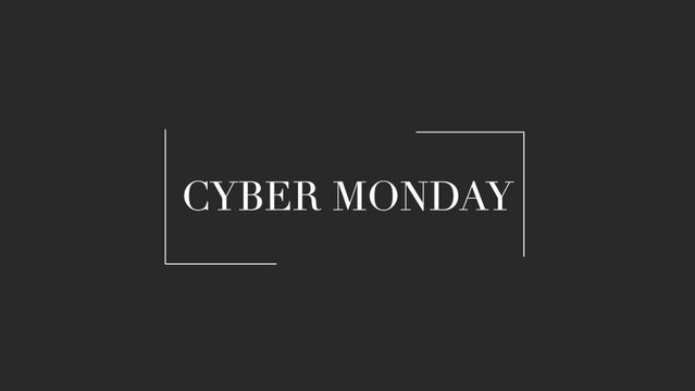 Modern Cyber Monday text on black gradient, motion abstract holidays, minimalism and promo style background