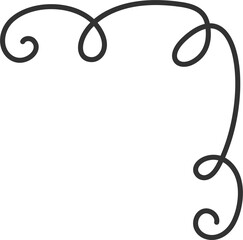 Underlines with swish swoosh and curly stroke. Swash hand drawn divider. Squiggle calligraphy element. Swirl doodle.