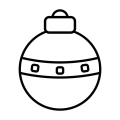 Simple Christmas Ball line icon. Christmas Decoration Stroke pictogram Vector illustration isolated on a white background