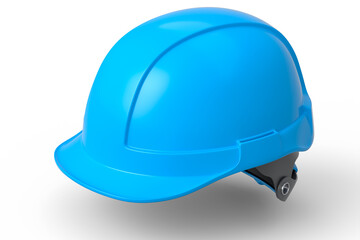 Fototapeta premium Blue safety helmet or hard cap isolated on white background