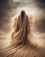 Visual image of Death. Horror or Halloween concept. Grim reaper death. AI generative image.
