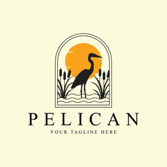 cattails icon template simple minimalist vector illustration vintage graphic design