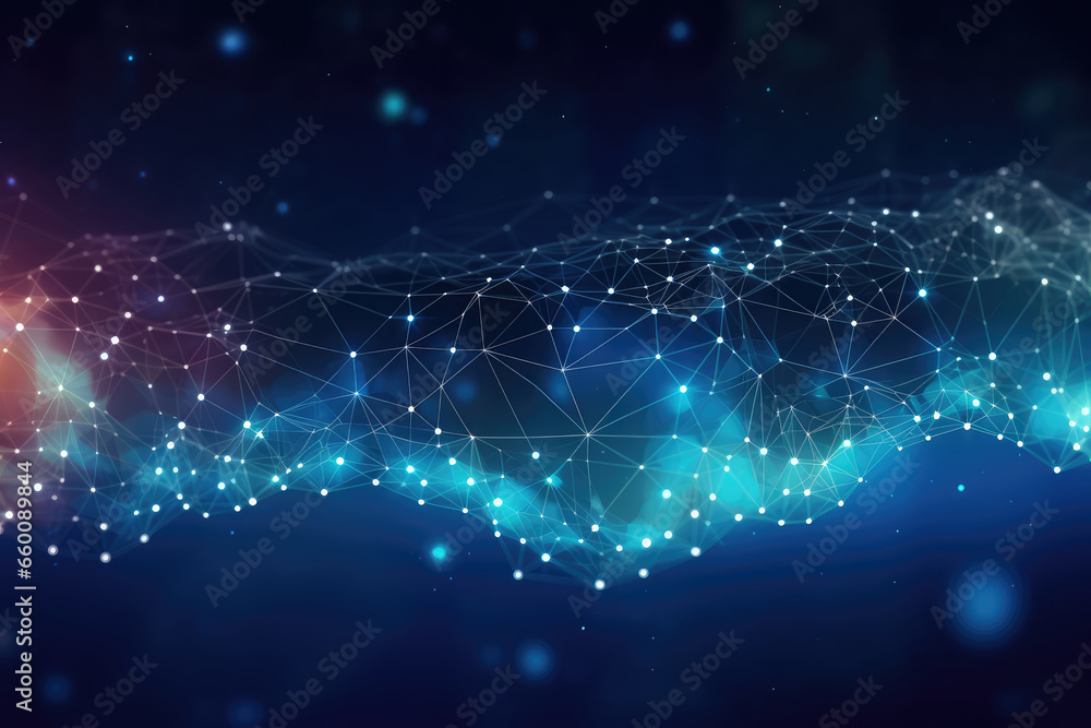 Aufkleber abstract technology background with connecting dots and lines. network concept