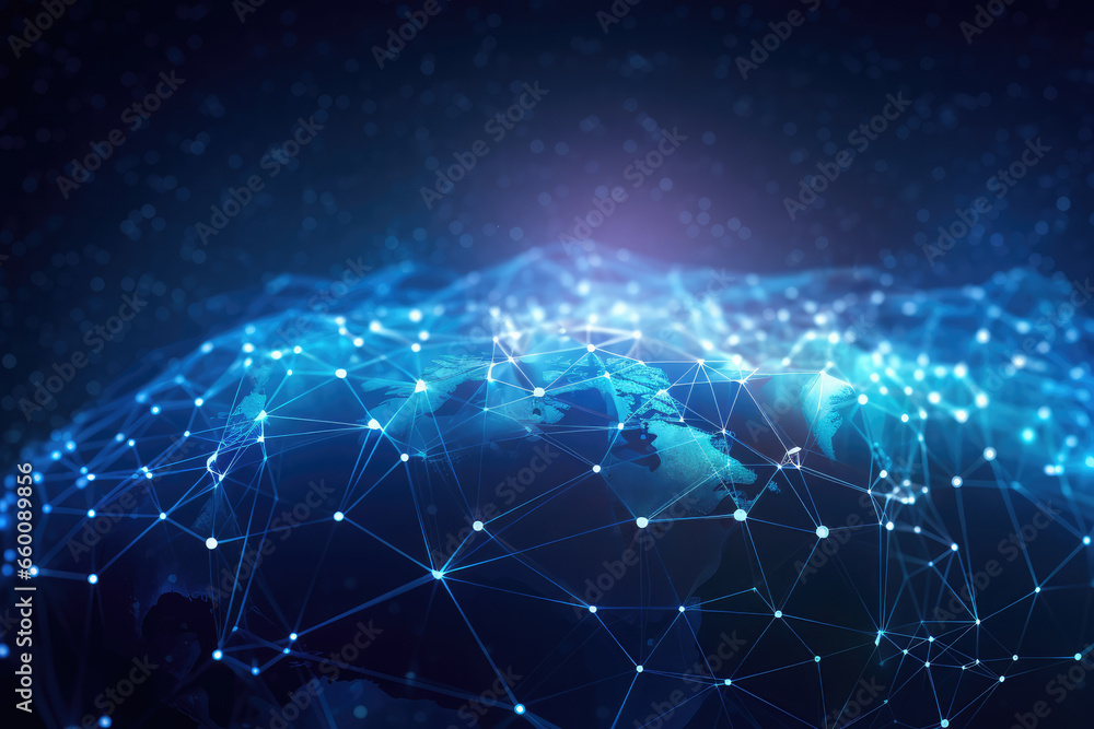 Poster global network connection background.