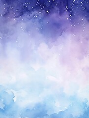 Magical winter abstract blue purple artistic watercolor background wallpaper, textured fantasy background, grudge vintage ink splash hand paint background border, galaxy space background