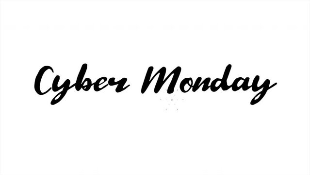 Modern Cyber Monday text on white gradient, motion abstract holidays, minimalism and promo style background