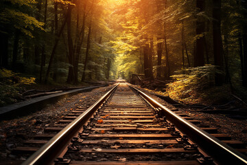 Fototapeta premium railway in the forest