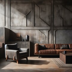 Loft home interior design of modern living room.