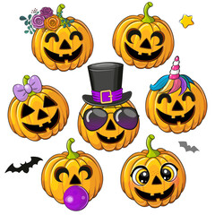 Set of Halloween Pumpkins