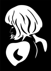 Woman Head Boho Wall Art Set. Female Faces Trendy Bohemian Drawing. Minimalist Feminine Illustration for Wall Decor, Print, Poster, Social Media. Abstract Woman Art Vector Illustration