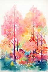Obraz na płótnie Canvas watercolor painting of a forest - generative ai