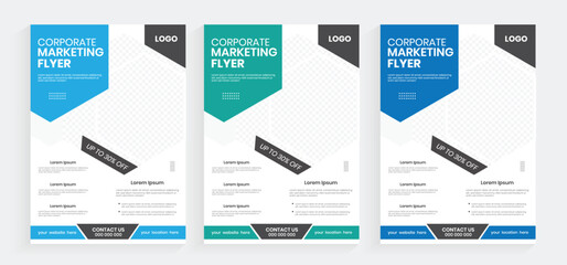 Corporate agency business marketing a4 flier, company business one-page leaflet, real estate marketing a4 pamphlet,  one folded booklet, paper sheet, handout cover style print layout