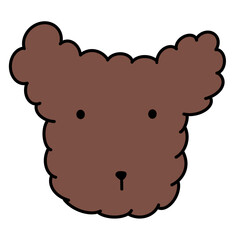 Brown Poodle Dog Head Cartoon illustration Brown Poodle Dog Cute Dog Dog Sticker Cute Element